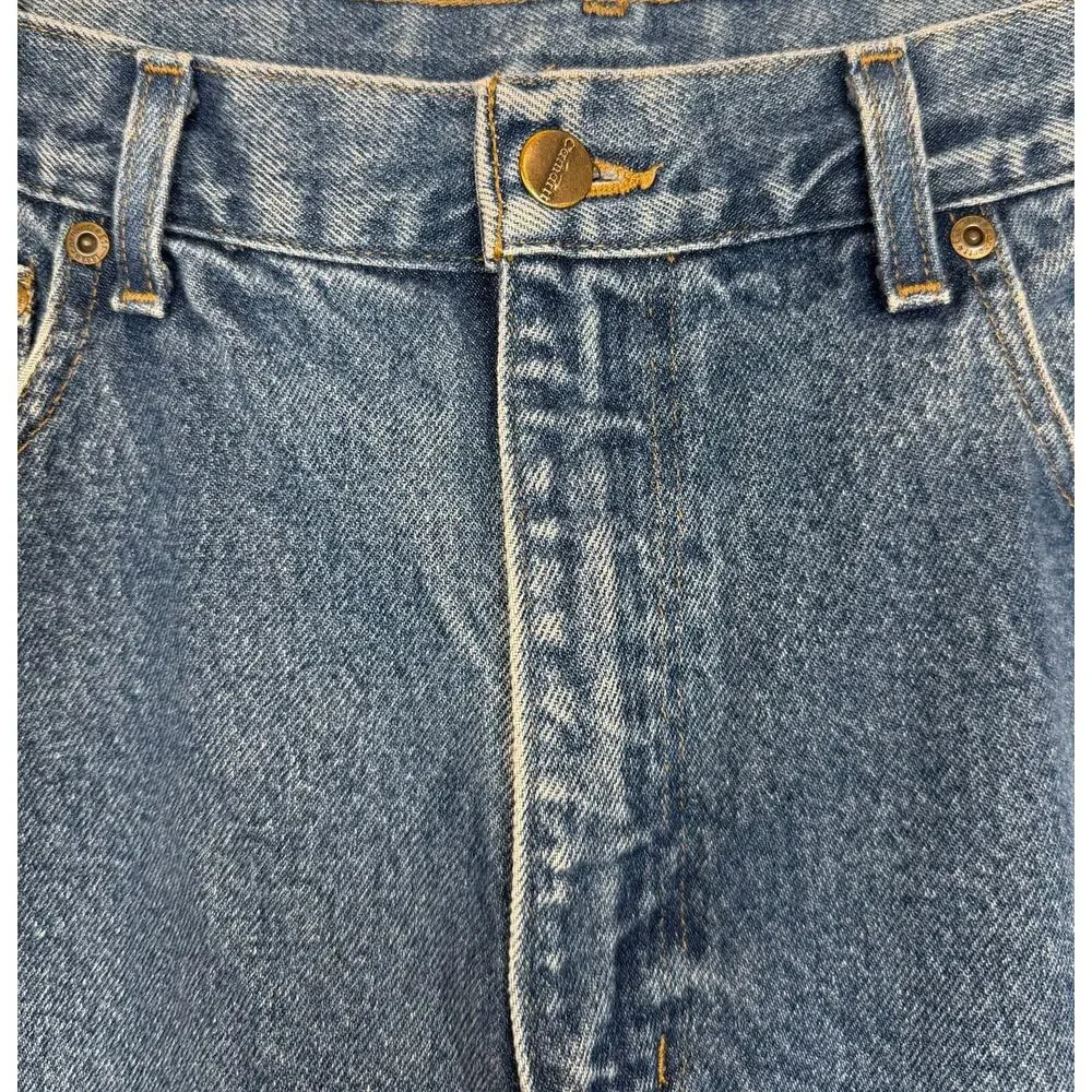 Carhartt Blue Straight Relaxed Fit Denim Jeans Pockets Size 36 x 30 Casual Denim